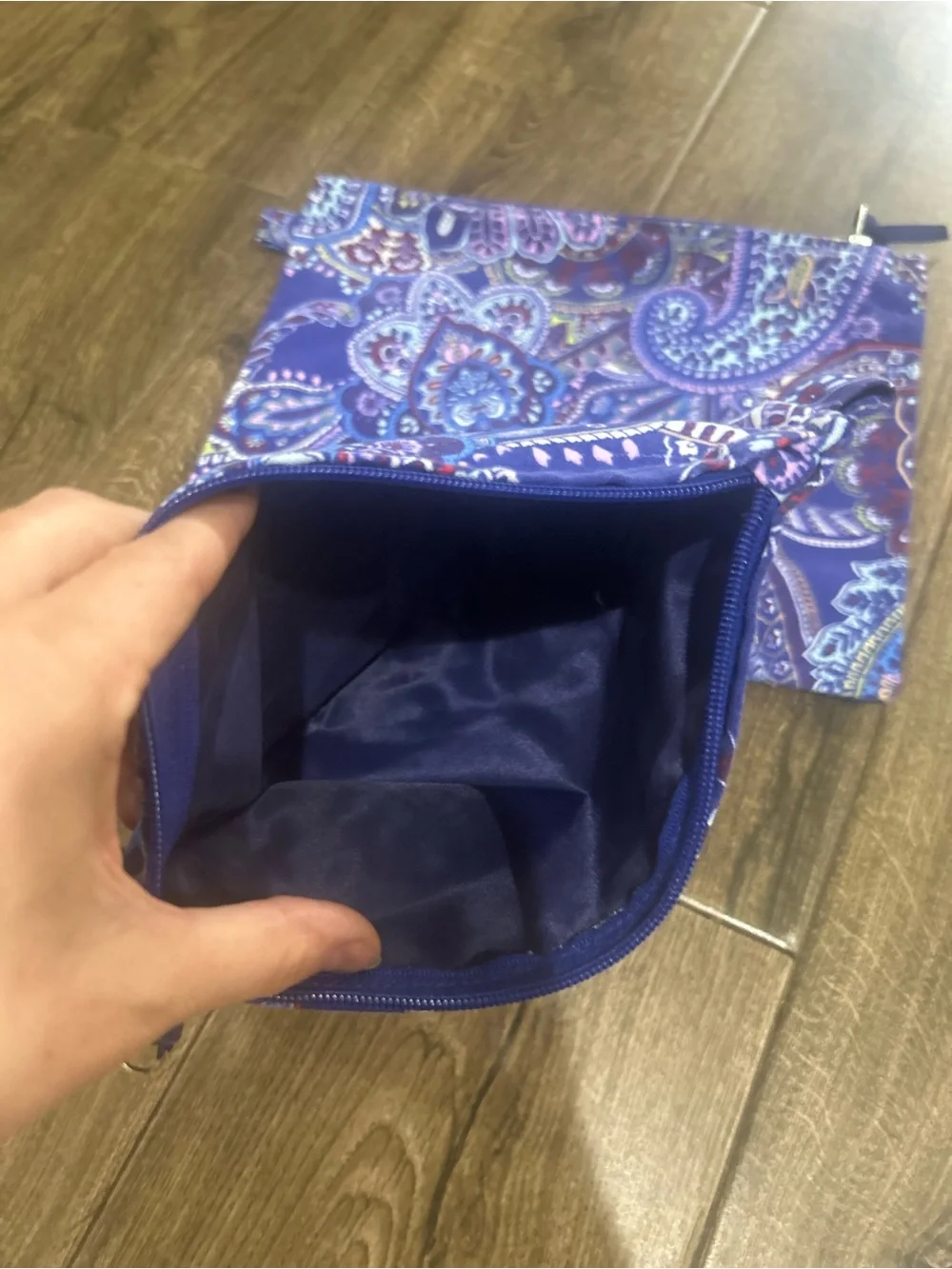 NWT Purple Paisley Zip Pouch Set - chicos Women Bagsi